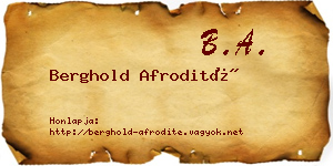 Berghold Afrodité névjegykártya